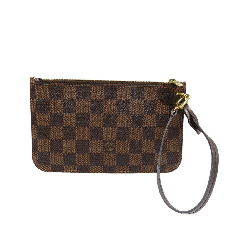 LOUIS VUITTON Authentic Brown Damier Canvas Neverfull Pouch - Picture 3 of 7